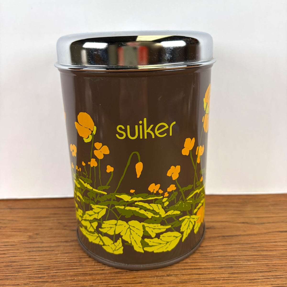 Vintage Brabantia blik suiker boterbloem