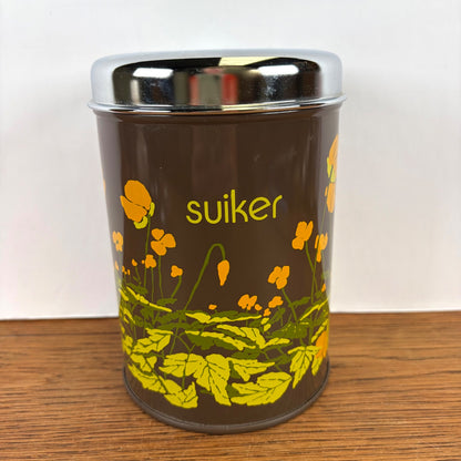 Vintage Brabantia blik suiker boterbloem
