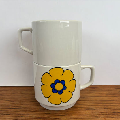 Vintage mokken grote bloemen