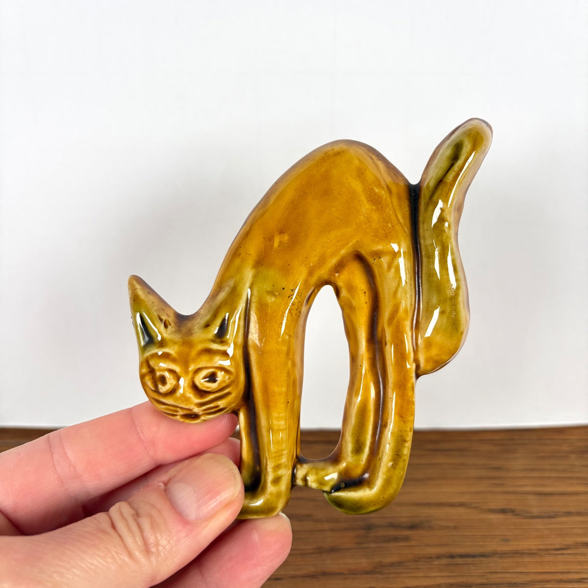 Vintage keramieken muurhanger kat