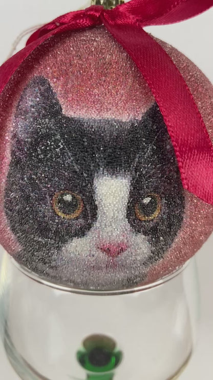 Kerstbal kat rood