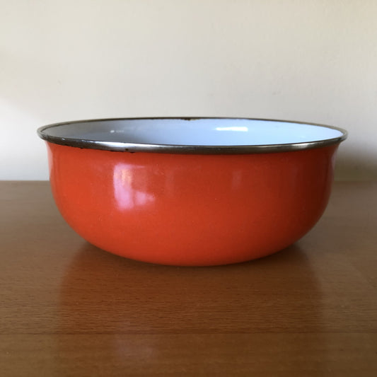 Emaille schaal oranje