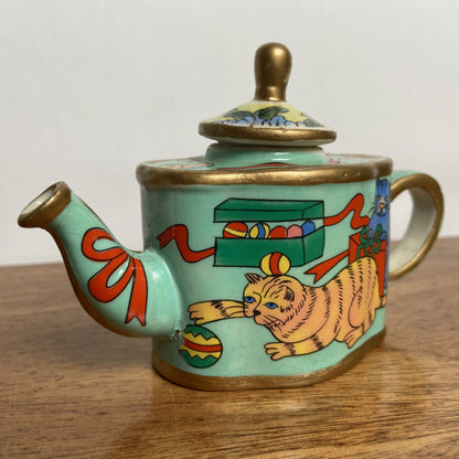 Vintage mini theepotje katten