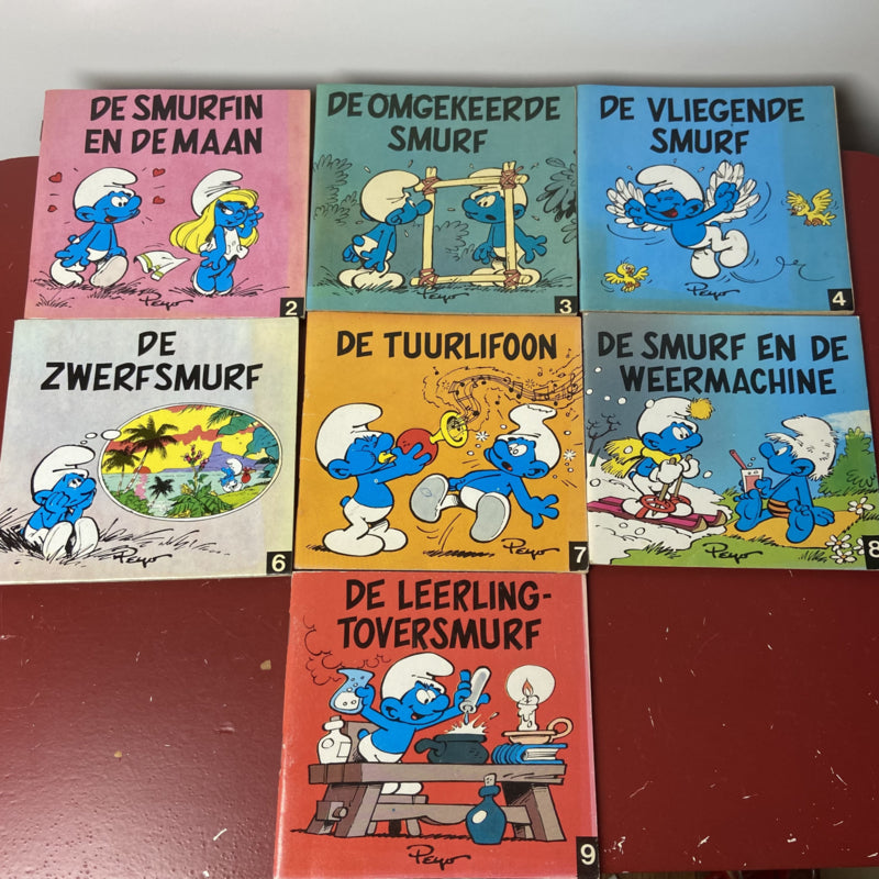 Vintage mini boekjes smurfen