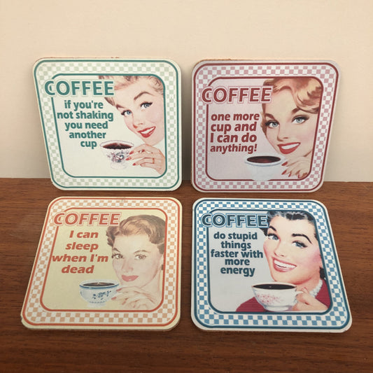 Retro onderzetters Coffee