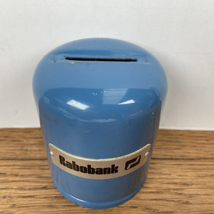 Vintage rabobank spaarpot blauw