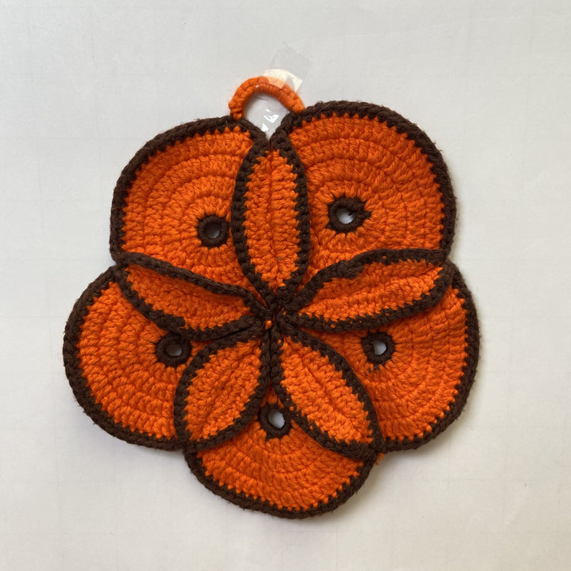 Vintage oranje pannenlap