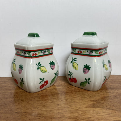 2 vintage fruitpotjes