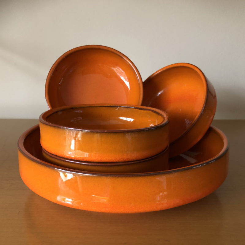 Vintage oranje snackset