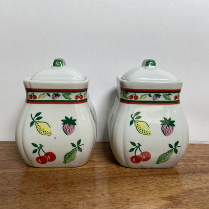 2 vintage fruitpotjes