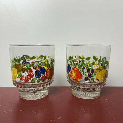 Setje vintage fruitglaasjes