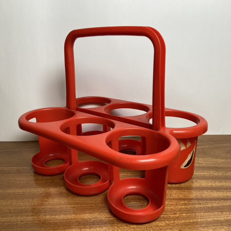 Vintage plastic flessenrek rood