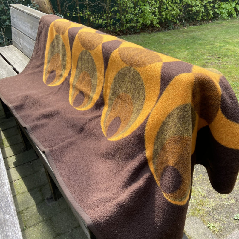 Vintage bruin oranje deken