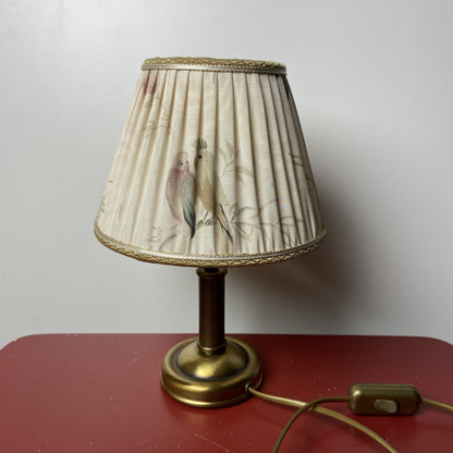 Vintage lamp met vogelprent