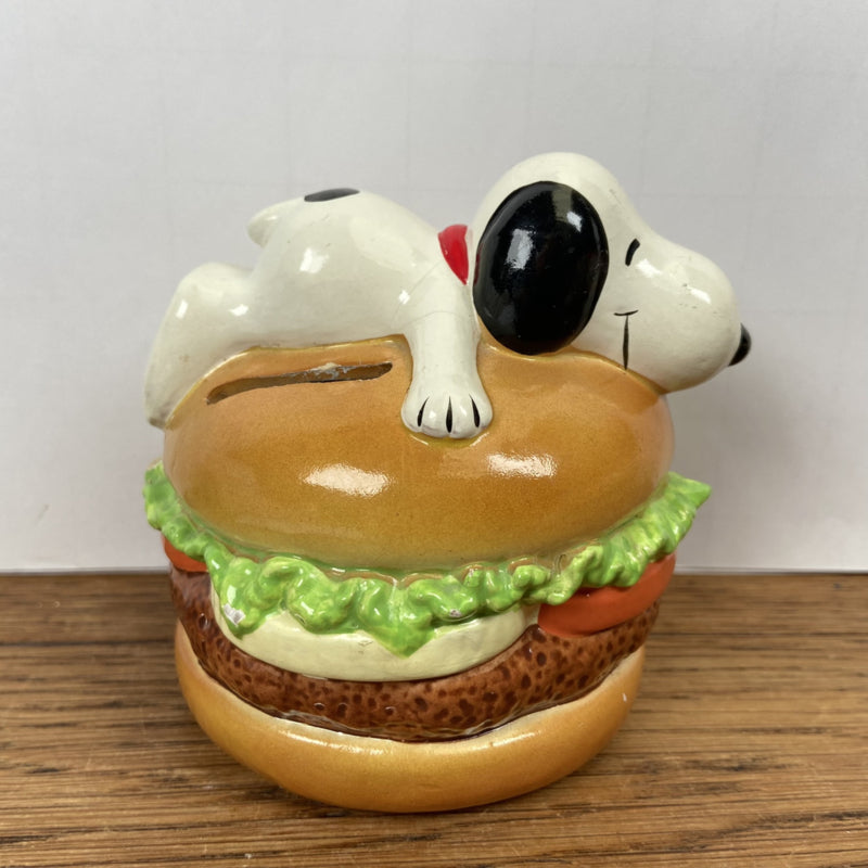 Snoopy spaarpot hamburger