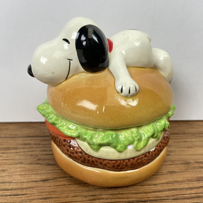 Snoopy spaarpot hamburger