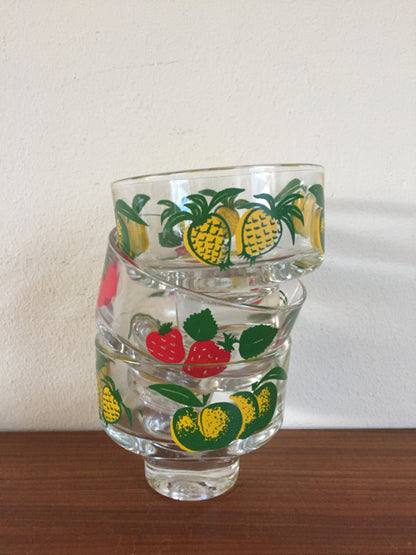 3 vintage Fruitige schaaltjes