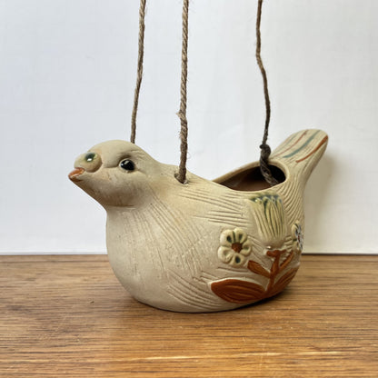 Vintage hangbloempot vogel