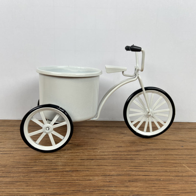 Mini bloempotje fiets wit jaren 80