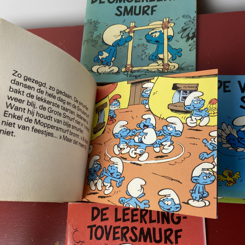 Vintage mini boekjes smurfen