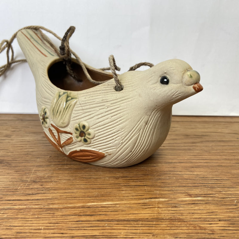 Vintage hangbloempot vogel