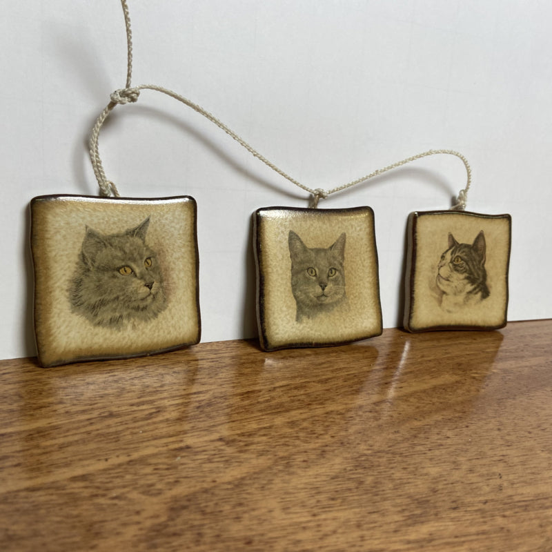 Vintage tegeltjes met katten