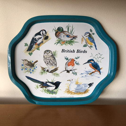 Vintage dienblad British Birds