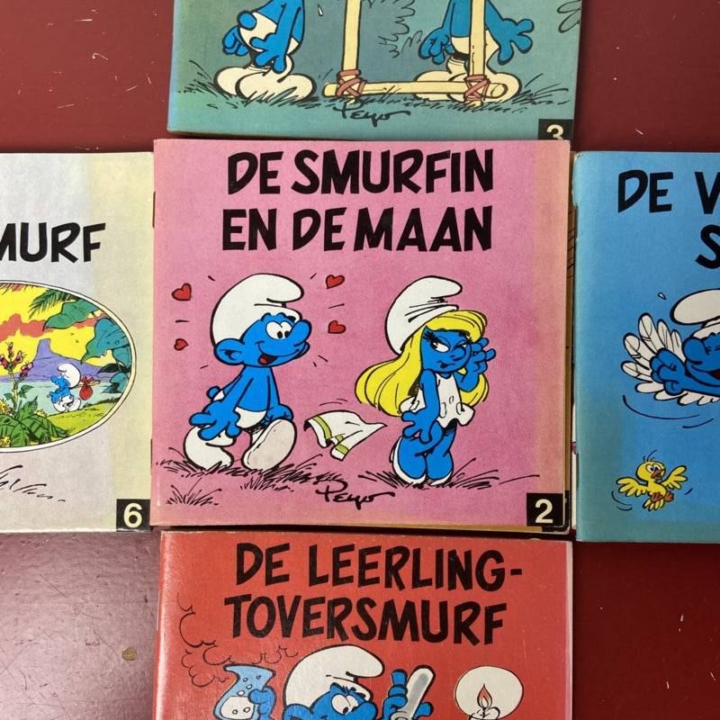 Vintage mini boekjes smurfen