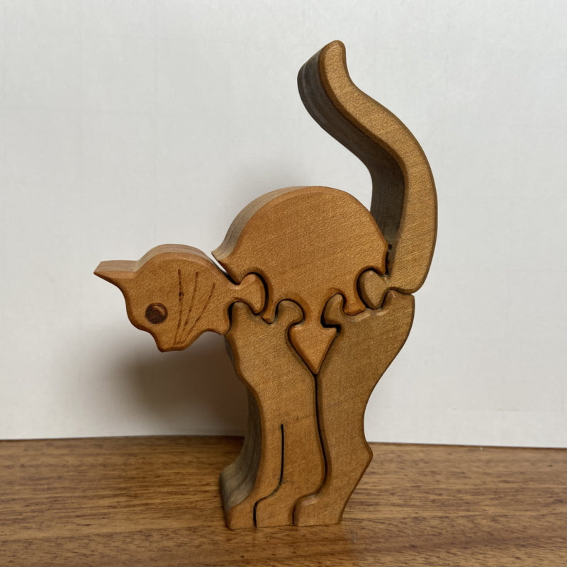 Vintage houten katten puzzel