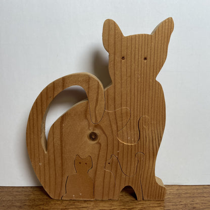 Grote houten puzzel katten