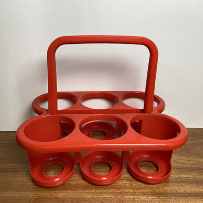 Vintage plastic flessenrek rood