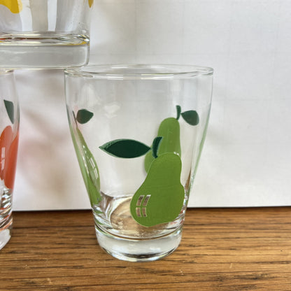 3 vintage fruitglaasjes