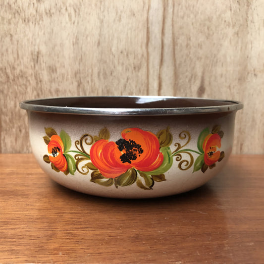 Emaille schaal bloemen