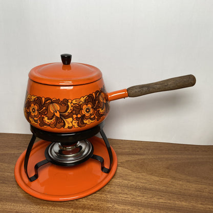 Vintage oranje fondueset