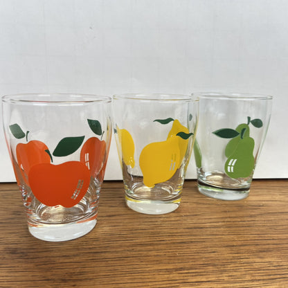 3 vintage fruitglaasjes