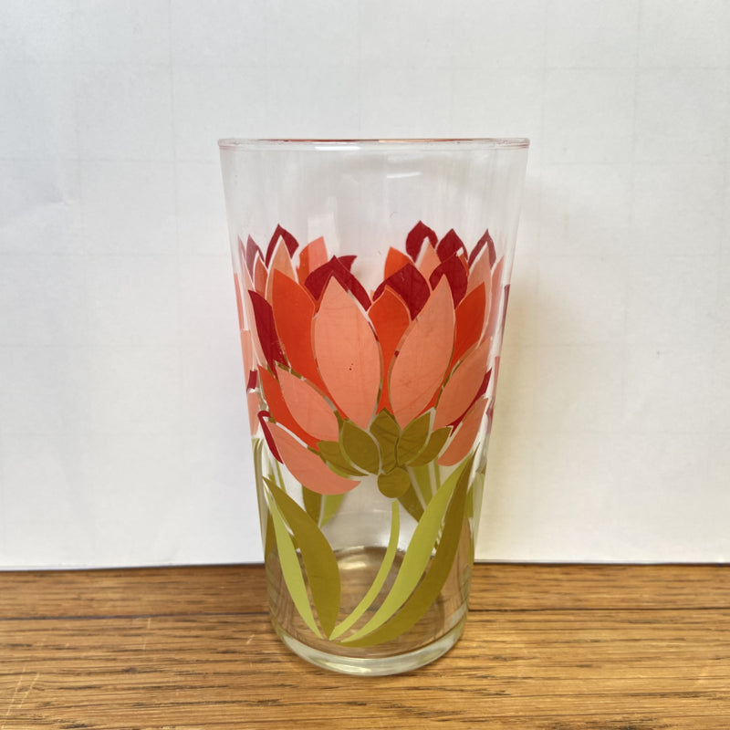 Vintage glas roze bloem