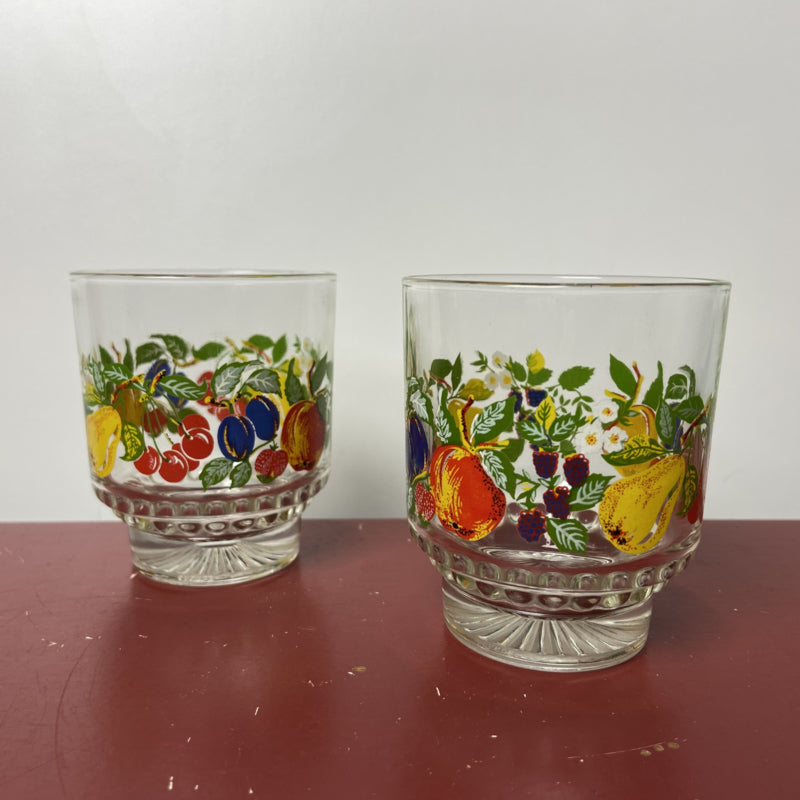 Setje vintage fruitglaasjes