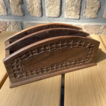 Vintage houten brievenhouder