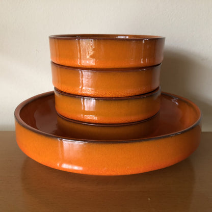 Vintage oranje snackset