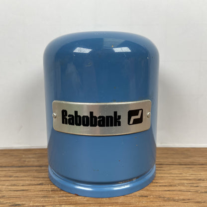 Vintage rabobank spaarpot blauw