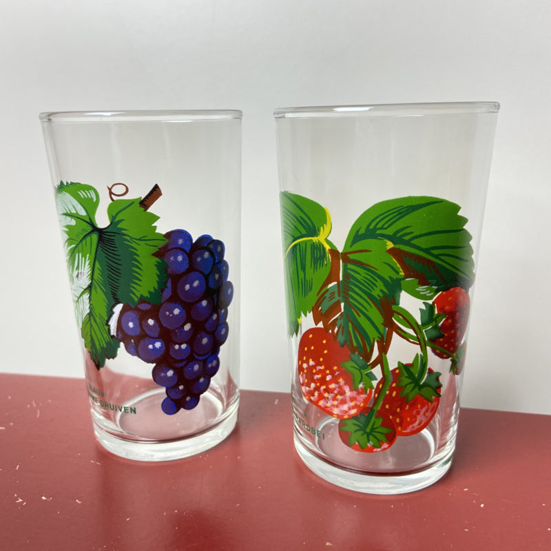 Set van 2 hoge fruitglazen