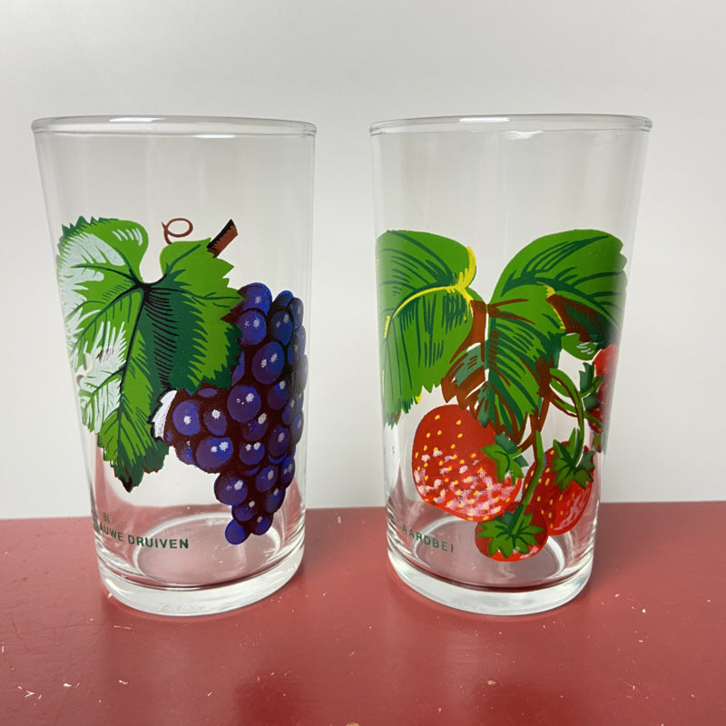 Set van 2 hoge fruitglazen